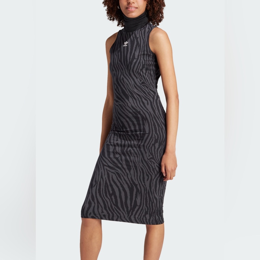 Adidas Black & Grey Zebra Print Women's Dress